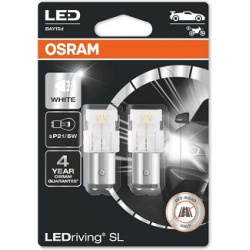 OSRAM LED lemputės P21/5W WHITE 1,7W 12V BAY15D BLI2 2vnt
OSRAM