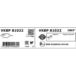 stabdžių trinkelių rinkinys, diskinis stabdys
                                SKF                                VKBP81022