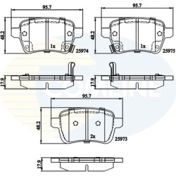 Stabdžių kaladėlės galinės
COMLINE CBP322