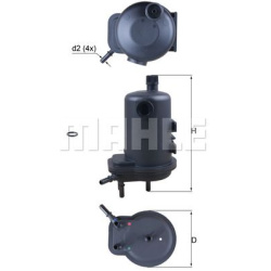 Filtras kuro diesel
MAHLE KL633D, MAHLE, KL633