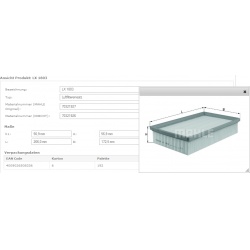Filtras oro
MAHLE LX1803, MAHLE, LX1803, auto